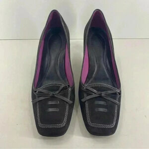 Cole Haan Chocolate Brown Suede Squared Toe Pumps Heeks Women’s Size 9.5B